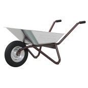 Wheelbarrow | Polier type 24 | mounted | flat pan 85 l with wire insert | without pan support with inflatable tire